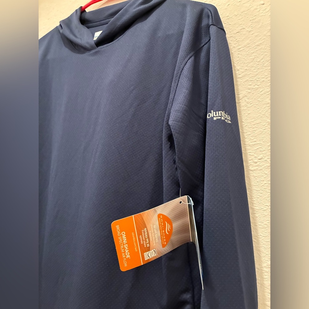 Columbia Womens PFG Solar Stream Hoodie Navy Long Sleeve S - Picture 6 of 13